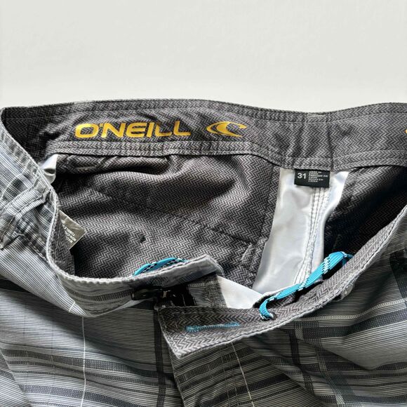 ONeill Mens Gray Plaid Button Zip Fly Golf Shorts Size 31 Summer Vacation - Picture 6 of 9